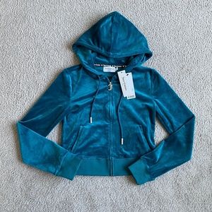 Juicy Couture Teal Velour Hoodie
